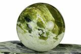 Polished Noble Serpentine Sphere with Base - Washington #341585-2